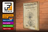 Holzschild Patent 30x40 cm Entwurf für ein Messing Blashorn Deko Schild