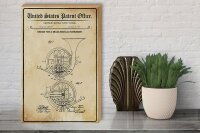 Holzschild Patent 30x40 cm Entwurf für ein Messing Blashorn Deko Schild