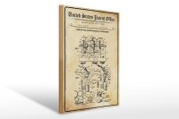 Holzschild Patent 30x40 cm Entwurf für Luftventile an Blasinstrumenten Schild