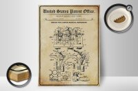Holzschild Patent 30x40 cm Entwurf für Luftventile an Blasinstrumenten Schild