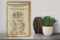 Holzschild Patent 30x40 cm Entwurf für Luftventile an Blasinstrumenten Schild