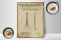 Holzschild Patent 30x40 cm Entwurf für eine ausgefallene Gitarre Deko Schild