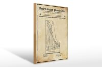 Holzschild Patent 30x40 cm Entwurf für eine Agraffe für Klaviere Deko Schild