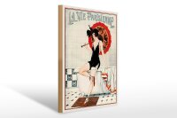 Holzschild Reise 30x40 cm La vie Parisienne Frau im...