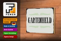 Holzschild Spruch 18x12cm Gartenheld Schild deko