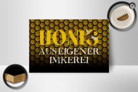 Holzschild Spruch 18x12cm Honig aus eigener Imkerei Biene