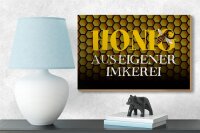 Holzschild Spruch 18x12cm Honig aus eigener Imkerei Biene