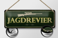 Blechschild Hinweis 27x10 cm Jagdrevier Jagdgewehr Deko Schild