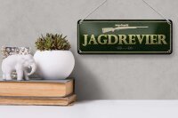 Blechschild Hinweis 27x10 cm Jagdrevier Jagdgewehr Deko Schild