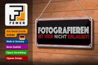 Blechschild Hinweis 27x10 cm Fotografieren ist hier nicht erlaubt Deko Schild