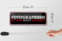 Blechschild Hinweis 27x10 cm Fotografieren ist hier nicht erlaubt Deko Schild