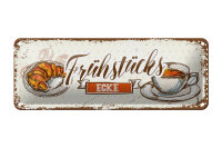 Blechschild Hinweis 27x10 cm Frühstücksecke...