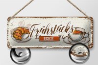 Blechschild Hinweis 27x10 cm Frühstücksecke...