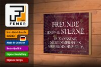 Holzschild Spruch 18x12cm Freunde sind wie Sterne Schild