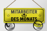 Blechschild Hinweis 27x10 cm Mitarbeiter des Monats...