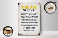 Holzschild Spruch 12x18cm Zuhause ist da wo Liebe Herzen
