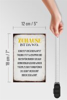 Holzschild Spruch 12x18cm Zuhause ist da wo Liebe Herzen