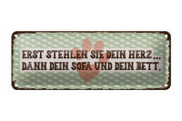 Blechschild Tierre 27x10 cm erst stehlen sie dein Herz...