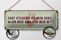 Blechschild Tierre 27x10 cm erst stehlen sie dein Herz...