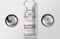 Blechschild Hinweis 27x10 cm Katzen Residenz Katze mit...