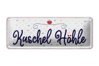 Blechschild Hinweis 27x10 cm Kuschel Höhle Herz Deko...