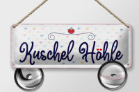 Blechschild Hinweis 27x10 cm Kuschel Höhle Herz Deko...