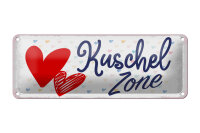 Blechschild Hinweis 27x10 cm Kuschel Zone Herz Deko Schild