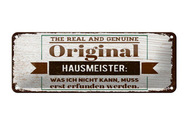 Blechschild Hinweis 27x10 cm Original Hausmeister Deko Schild