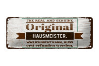 Blechschild Hinweis 27x10 cm Original Hausmeister Deko...