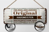 Blechschild Hinweis 27x10 cm Original Hausmeister Deko...
