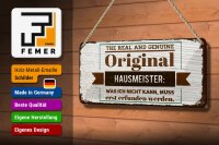 Blechschild Hinweis 27x10 cm Original Hausmeister Deko Schild