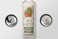 Blechschild Hinweis 27x10 cm Mein Garten meine Regeln...