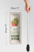 Blechschild Hinweis 27x10 cm Mein Garten meine Regeln Deko Schild