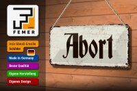 Blechschild Hinweis 27x10 cm Abort nostalgisches Toiletten Deko Schild