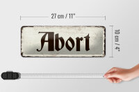 Blechschild Hinweis 27x10 cm Abort nostalgisches Toiletten Deko Schild
