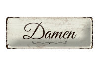 Blechschild Hinweis 27x10 cm Damen nostalgisches Toiletten Deko Schild