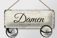 Blechschild Hinweis 27x10 cm Damen nostalgisches Toiletten Deko Schild