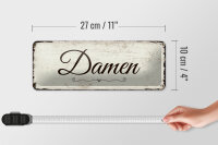 Blechschild Hinweis 27x10 cm Damen nostalgisches Toiletten Deko Schild