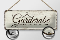 Blechschild Hinweis 27x10 cm Garderobe Kleiderbügel nostalgisch Deko Schild