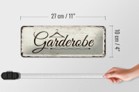 Blechschild Hinweis 27x10 cm Garderobe Kleiderbügel nostalgisch Deko Schild