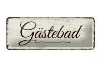 Blechschild Hinweis 27x10 cm Gästebad nostalgisches...