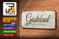 Blechschild Hinweis 27x10 cm Gästebad nostalgisches Deko Schild