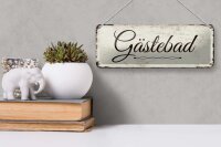 Blechschild Hinweis 27x10 cm Gästebad nostalgisches Deko Schild