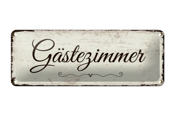 Blechschild Hinweis 27x10 cm Gästezimmer nostalgisches Deko Schild