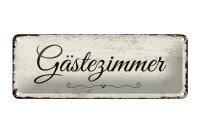 Blechschild Hinweis 27x10 cm Gästezimmer nostalgisches Deko Schild