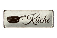 Blechschild Hinweis 27x10 cm Küche Bratpfanne...