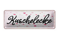 Blechschild Hinweis 27x10 cm Kuschelecke Herzen Deko Schild