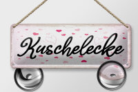 Blechschild Hinweis 27x10 cm Kuschelecke Herzen Deko Schild