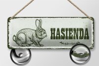 Blechschild Hinweis 27x10 cm Hasienda Hase Deko schild