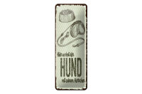 Blechschild Hinweis 27x10 cm Hier wohnt der Hund mit...